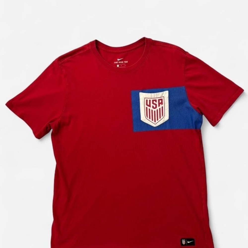 Nike USA Soccer T-Shirt Men's L Red Athletic Cut Graphic Tee 0090